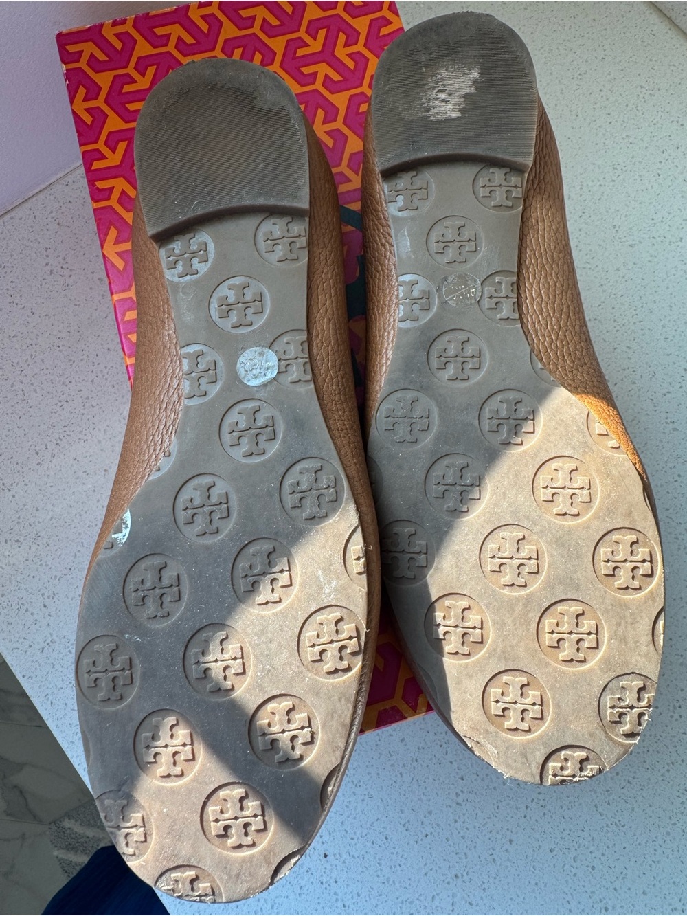 Tory Burch Brown Leather Minnie Travel Ballet Flats - Picture 5 of 5
